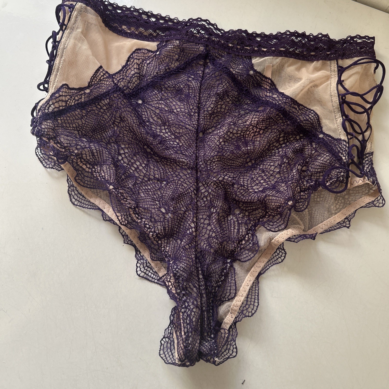 Victoria’s Secret Very Sexy Lace corset High Waist Cheeky Panty Plum Dust XS
