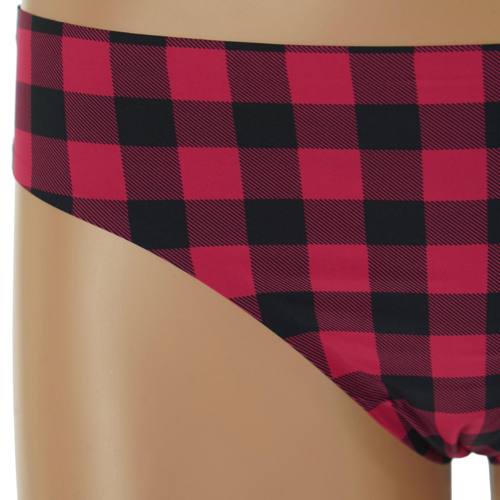 SO Junior’s SIZE 11-13 LARGE Black & Red BUFFALO CHECK THONG Panties #SO60001