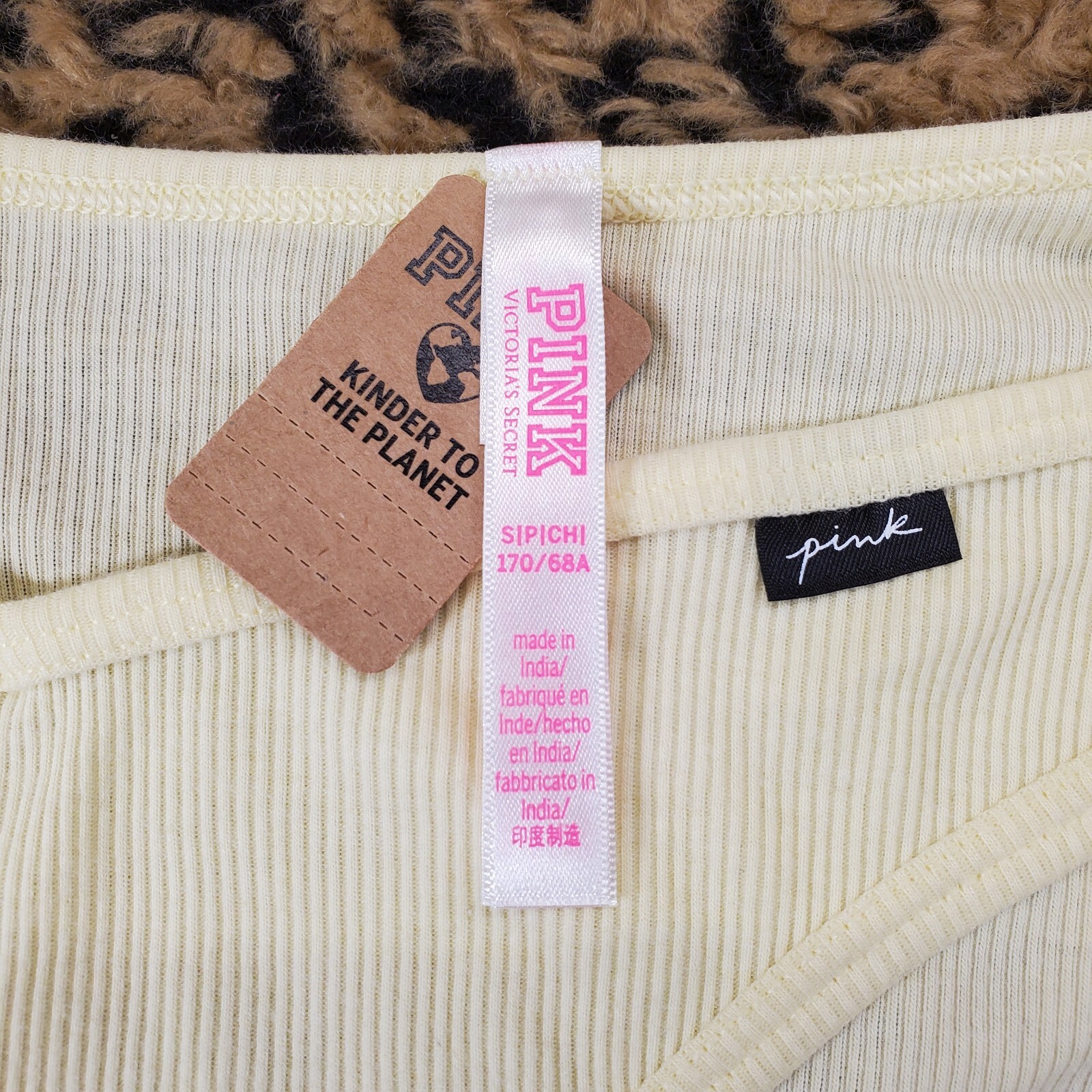 Victoria’s Secret PINK Light Yellow Pleated Bikini Panty S NWT Sexy