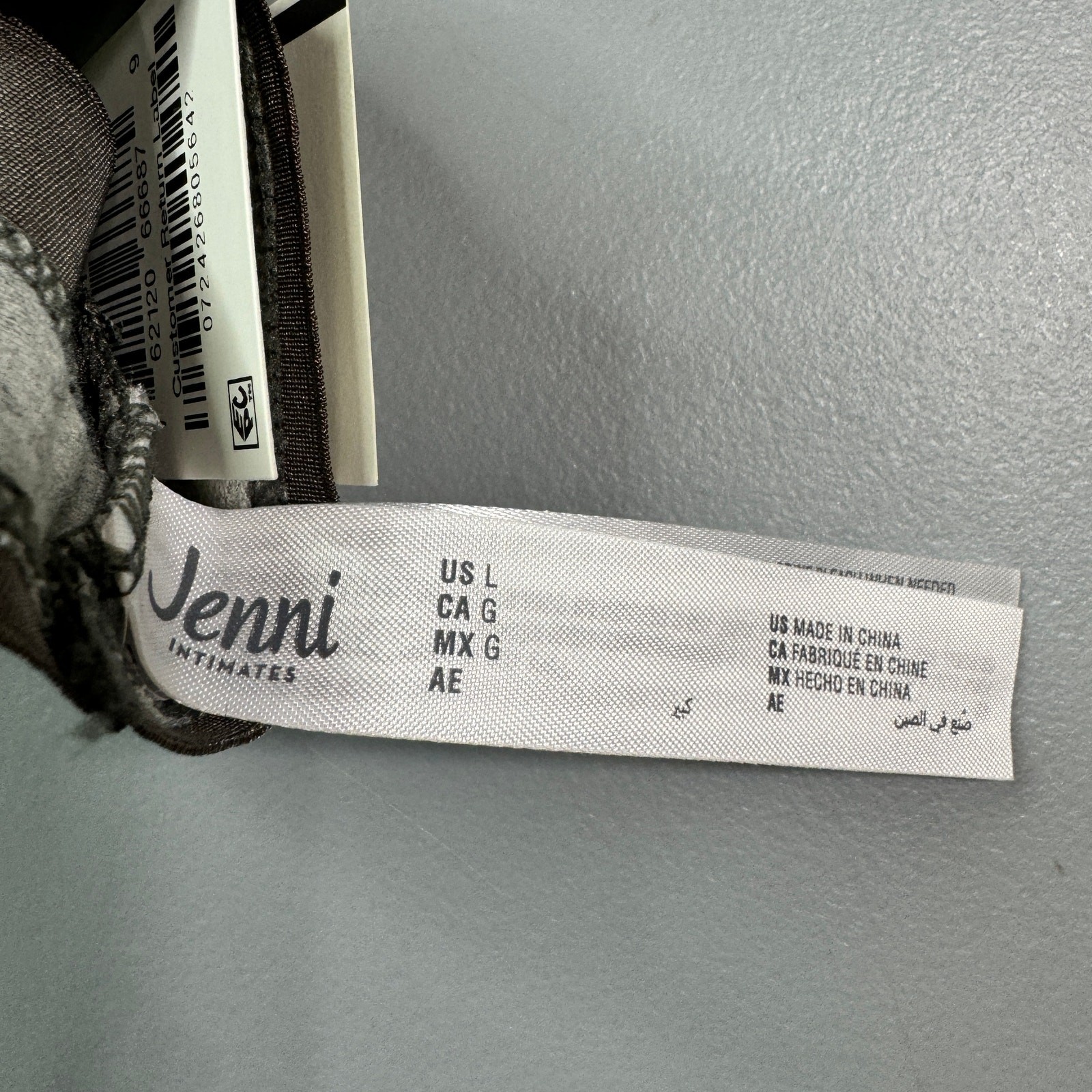 Jenni Womens Thong Panties Size Large Gray Stars 5 Pack Cotton New