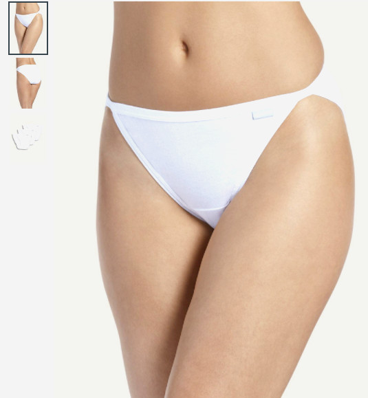 Women’s Jockey 3-Pack String Bikinis (White) 100% Cotton Panty Underwear