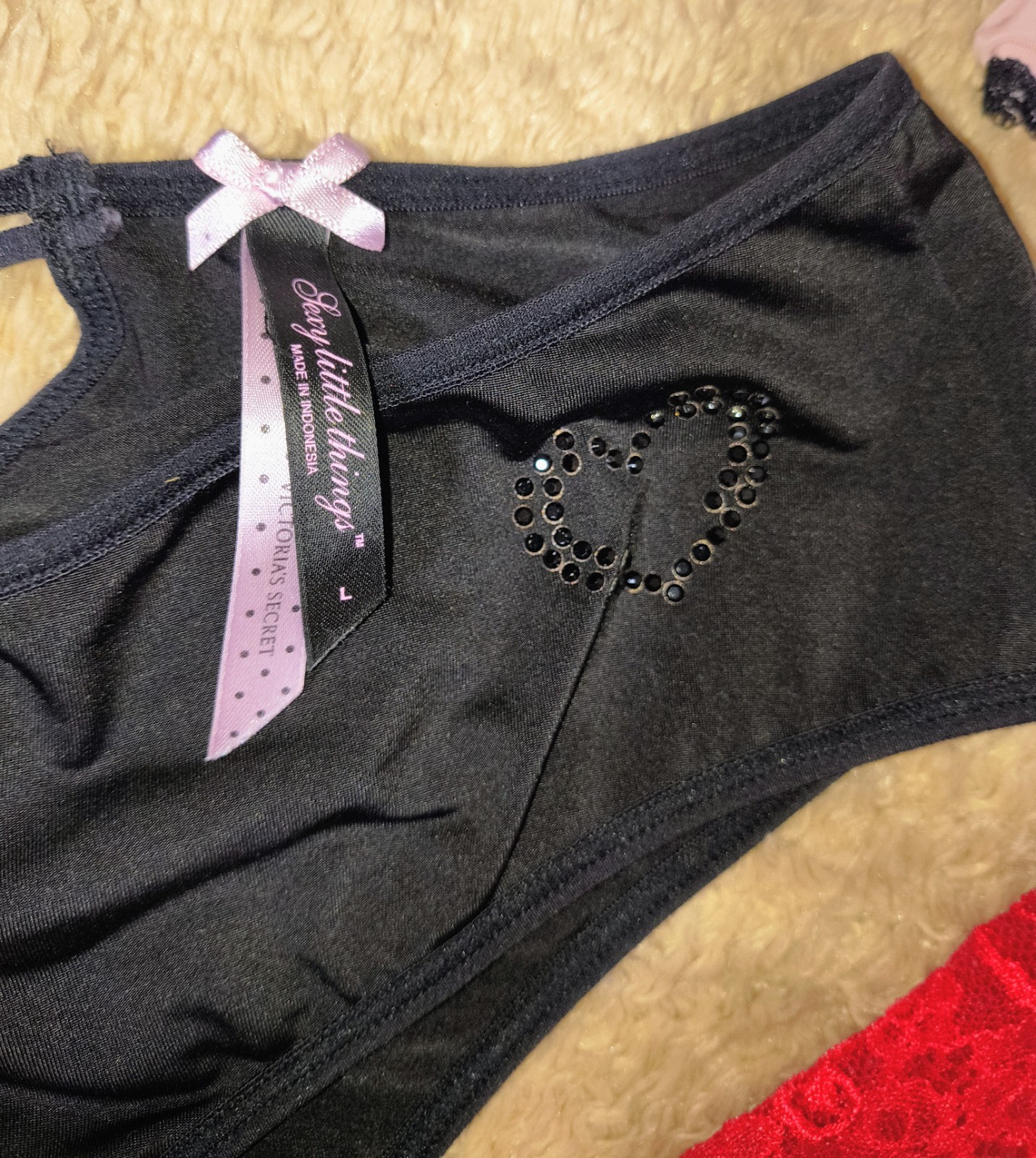 NWOT (3) Women’s LG Victoria’s Secret Sexy Little Things Lace & Lace-Up Panties