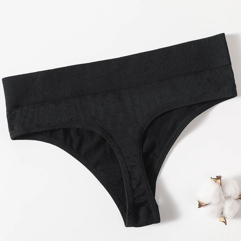 Seamless Thong High Waist Stretch T Back Soft Comfortable Everyday Wear Fit