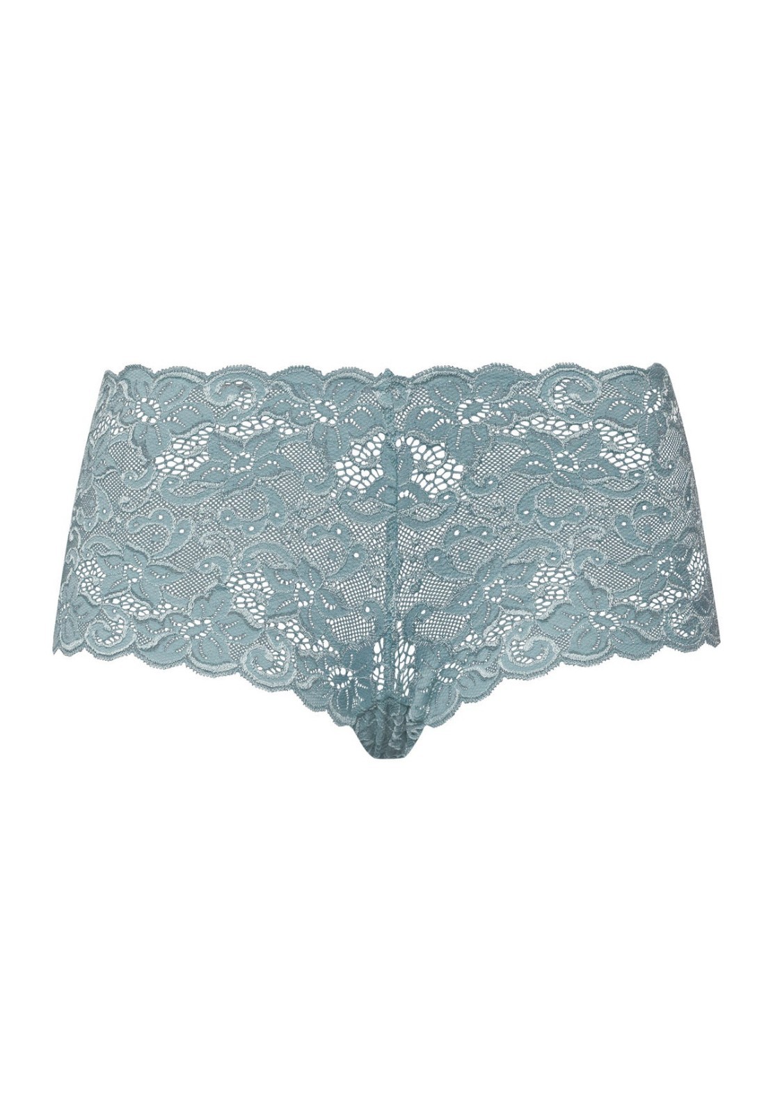 Hanro Luxury Moments Lace Boyleg Boyshort Panty Tourmaline Blue Sz Large