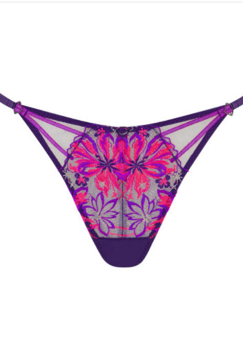 Ann Summers Esteemed Suspender Belt S & Thong set Size 8 Bright Purple