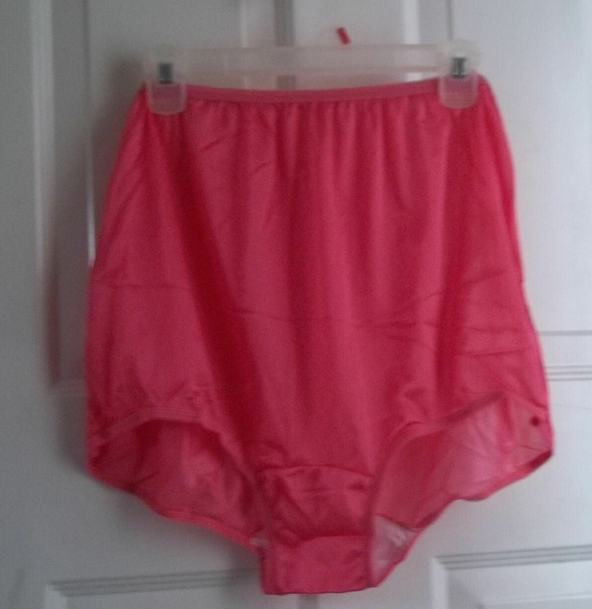 -LOT 4 NYLON BRIEFS PANTIES WHITE,GREEN,PURPLE,PINK COTTON LINED CROTCH 15