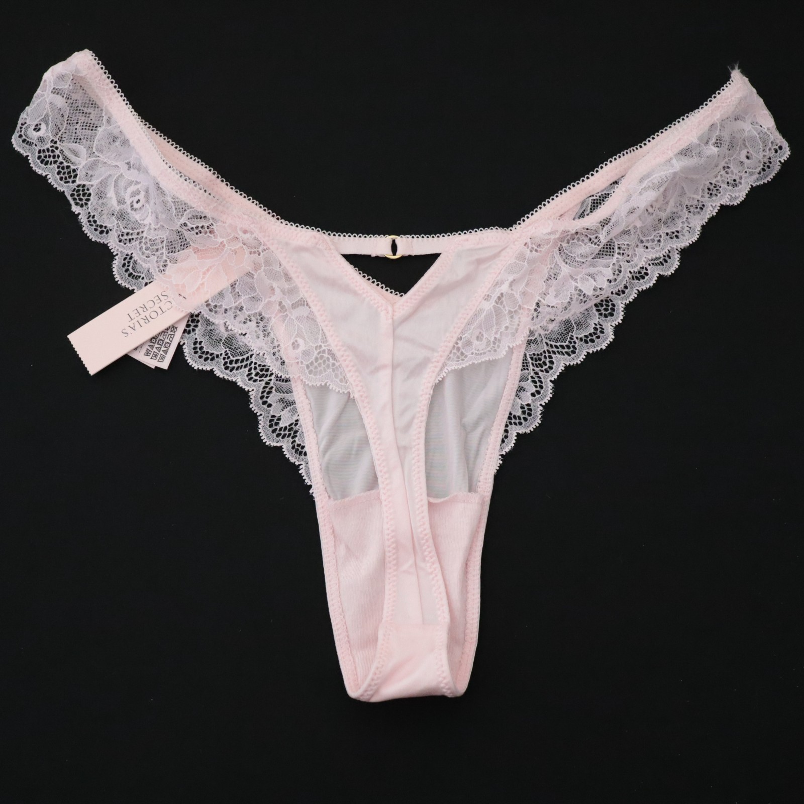NEW Victoria’s Secret VERY SEXY Satin Lace-Trim High Leg Thong Panty S M L