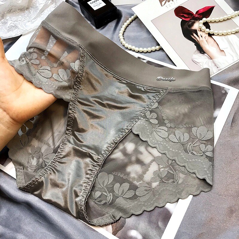 1/6 Pack Lot Women Sexy Sheer Satin Panties Brief High Waist Underwear Lingeries
