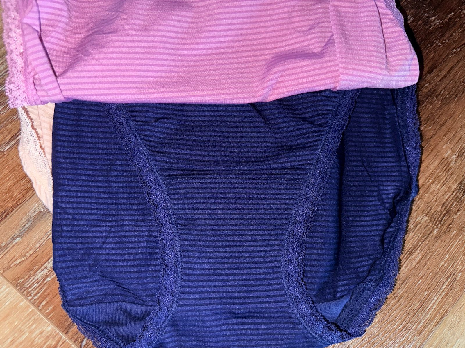 Vanity Fair Radiant Womens Hi-Cut Underwear Panties 3-Pair Nylon Striped ~ XL