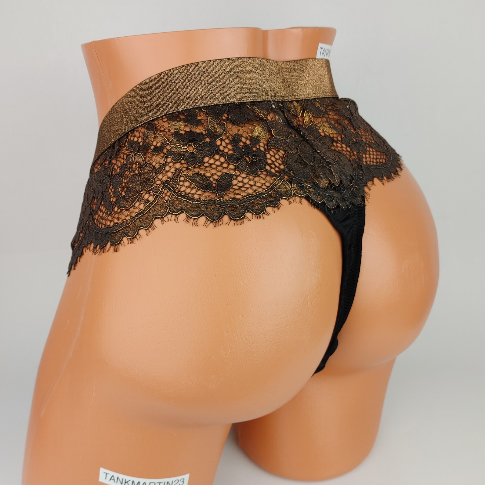 Lane Bryant Cacique No Show Thong Lace Accents 22/24 Plus Panties Black Copper