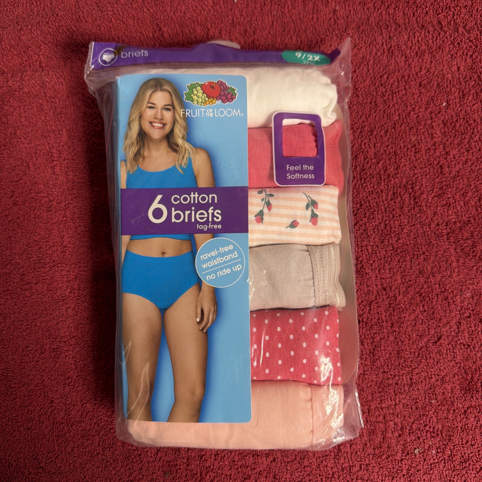 NEW Womens 6 Pack Fruit Of The Loom 6DBRIA2 Cotton Brief Panty Assorted Sz 9 2X