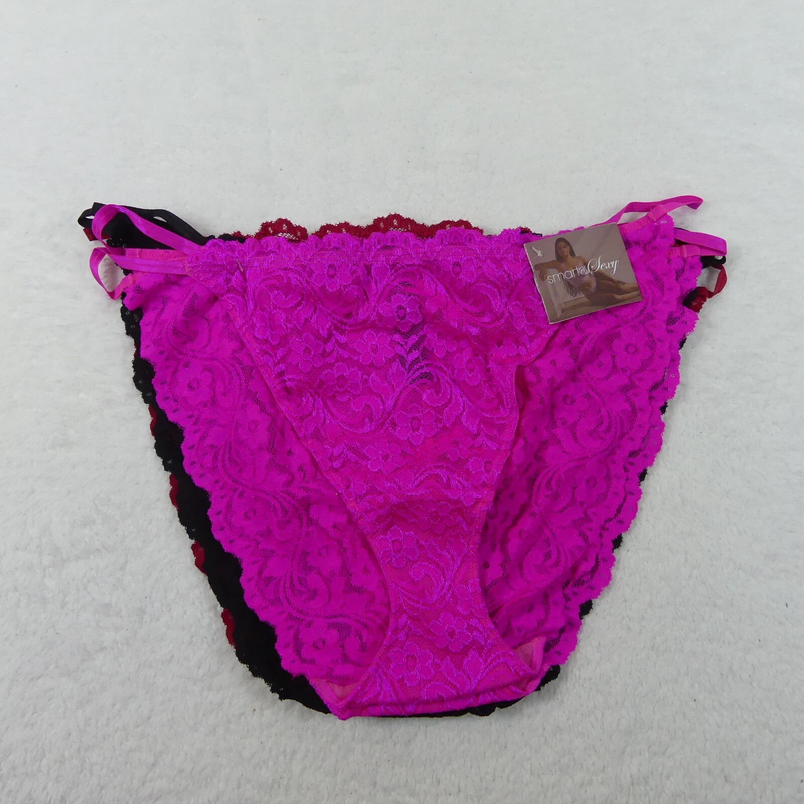 Smart & Sexy Underwear Womens Extra Large Pink Red Black Lace Bikini 6 Pairs