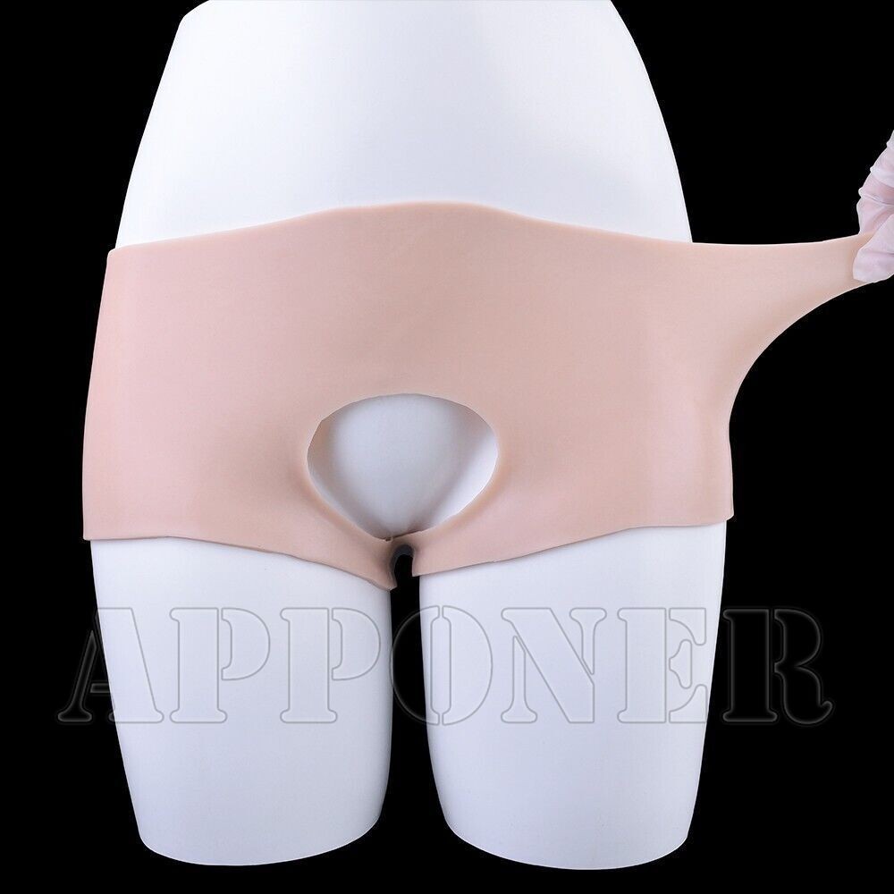 Unisex Open Crotch Silicone Hip Pants Buttocks Panty Underwear For Crossdresser