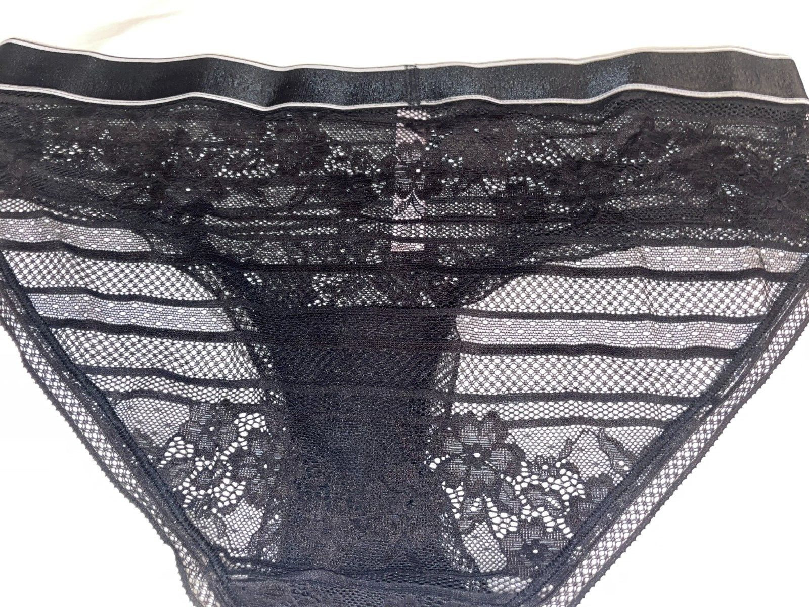 VICTORIA SECRET 5-Pack Logo Hip hugger Panties Women’s L Floral Lace Pink NWT