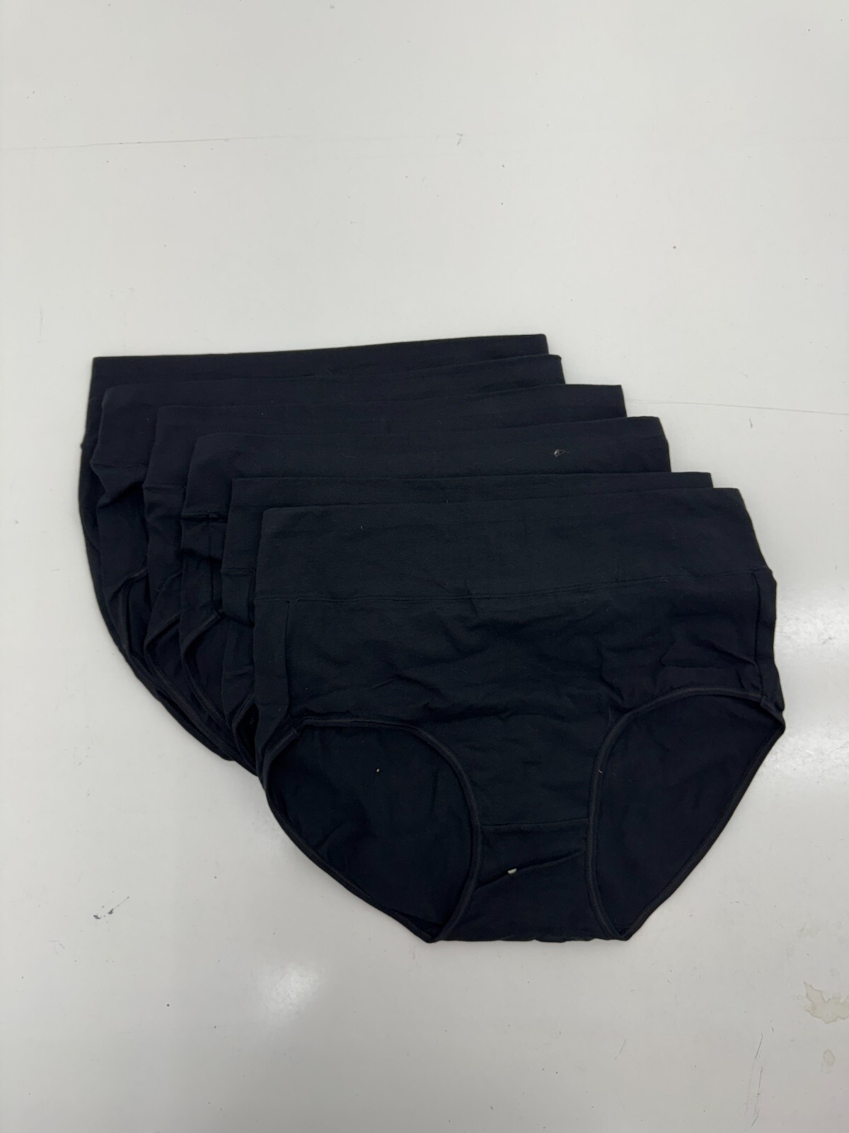 Shein 6 Pack Solid Black Brief Panties Womens Size XL