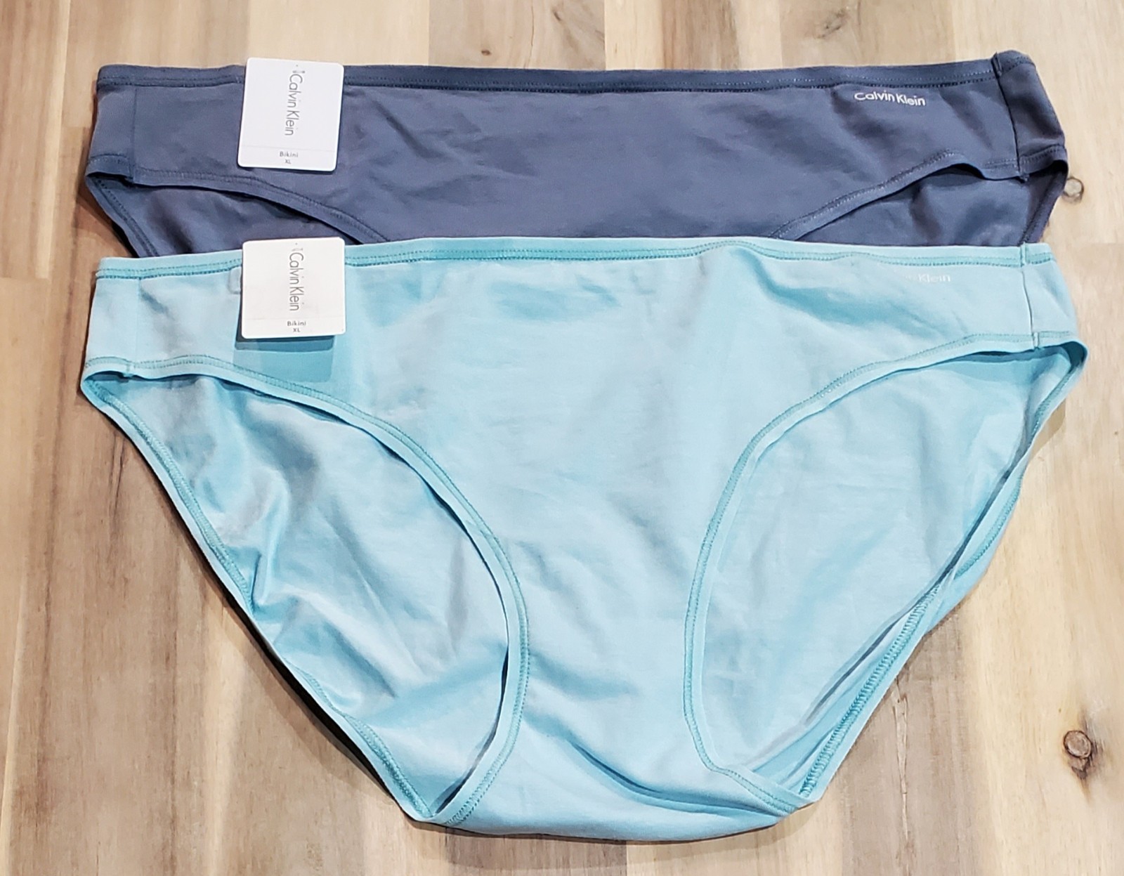 Calvin Klein Cotton Form Bikini Underwear Blues Size XLarge Lot of 2