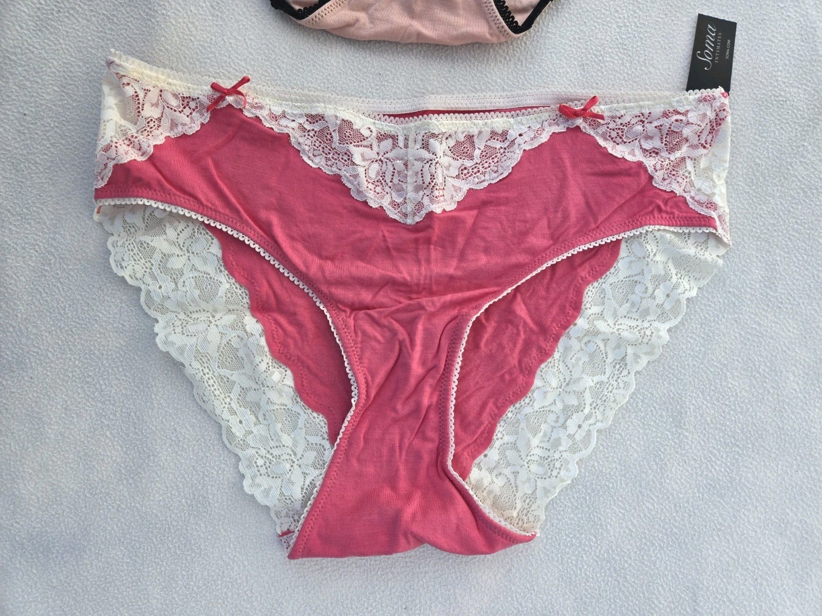 Set of 2 Soma Intimates Bamboo Lace/ Embraceable Lace High Leg Panties XL NWT