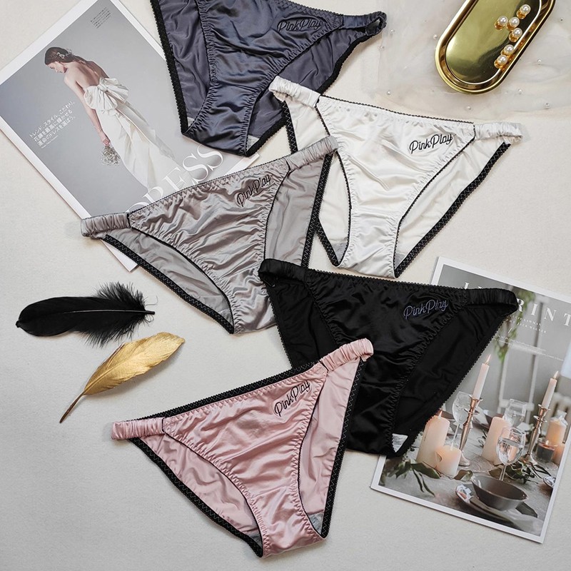 5PCS Lot Sexy Womens Silky Satin Panties String Bikini Underwear Brief Lingeries