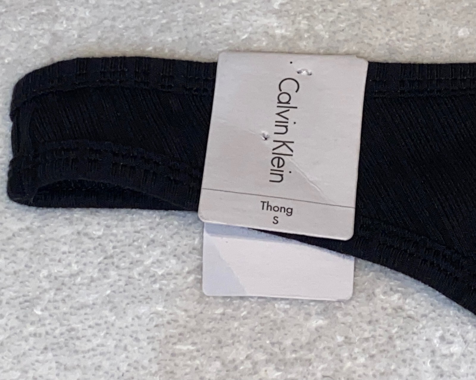 CALVIN KLEIN Ribbed Cotton Modal Black Thong Panty Underwear Womens S 5 M L XL 8