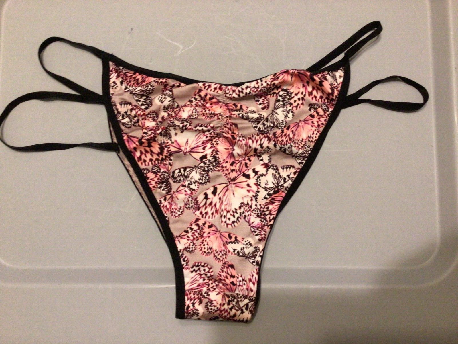 NWT Victoria’s Secret VERY SEXY Pink Butterflies Vintage Double String Panties M
