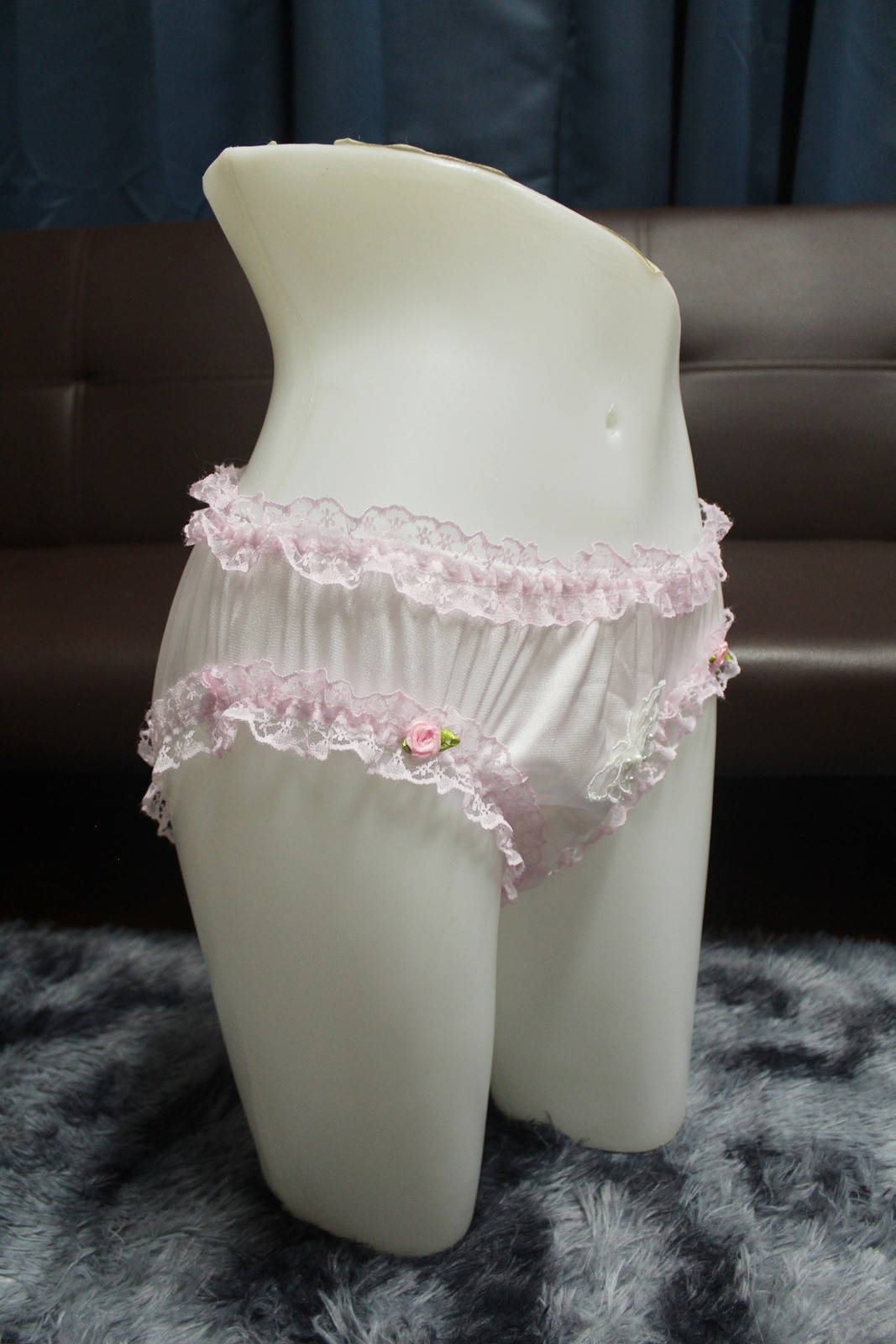 #A353 2XL/ElasticW.24-44″ Vintage Style Pink Nylon Bikini Panties Knickers
