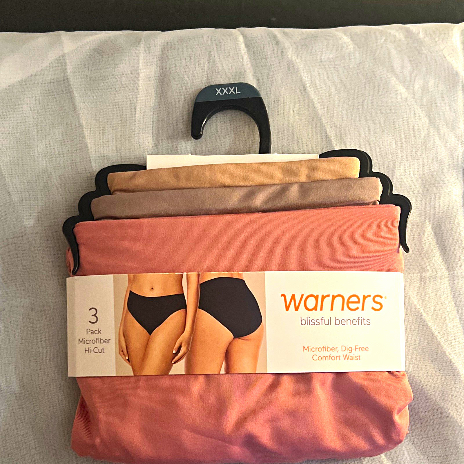 Warner’s Blissful Benefits Microfiber Hi-Cut Panties Comfort Waist 3 Pack 3XL