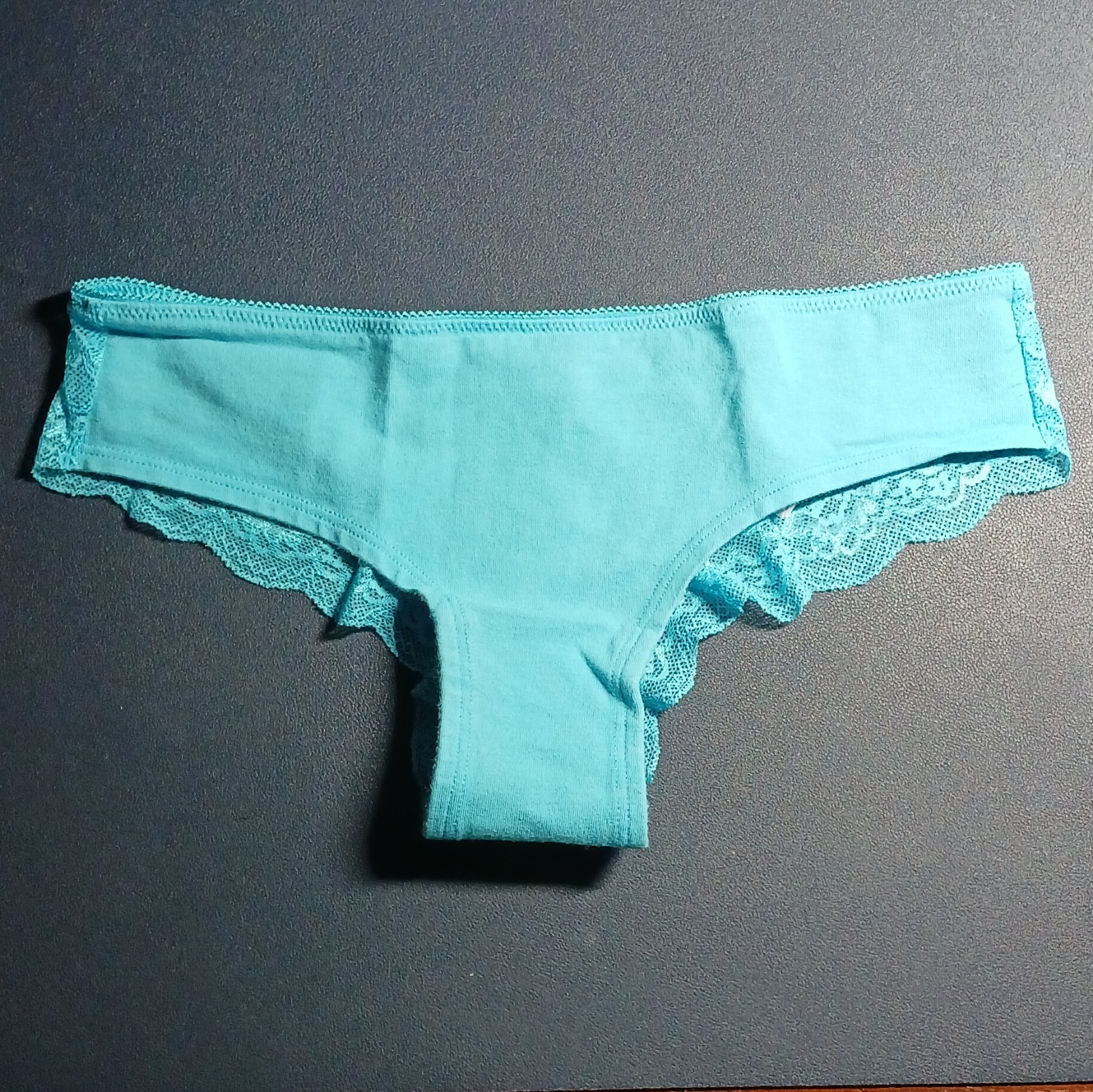 Vintage Victoria’s Secret PINK Lace Back Low Rise Hipster Panties XS Turquoise