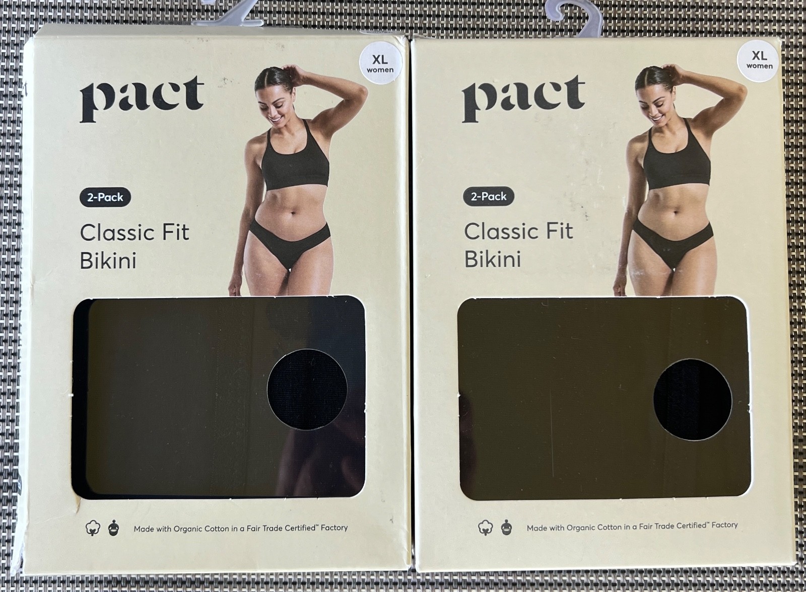 Pact size XL 2pc x 2 packages Classic Fit Bikini Rise Waist Organic Cotton 95%/