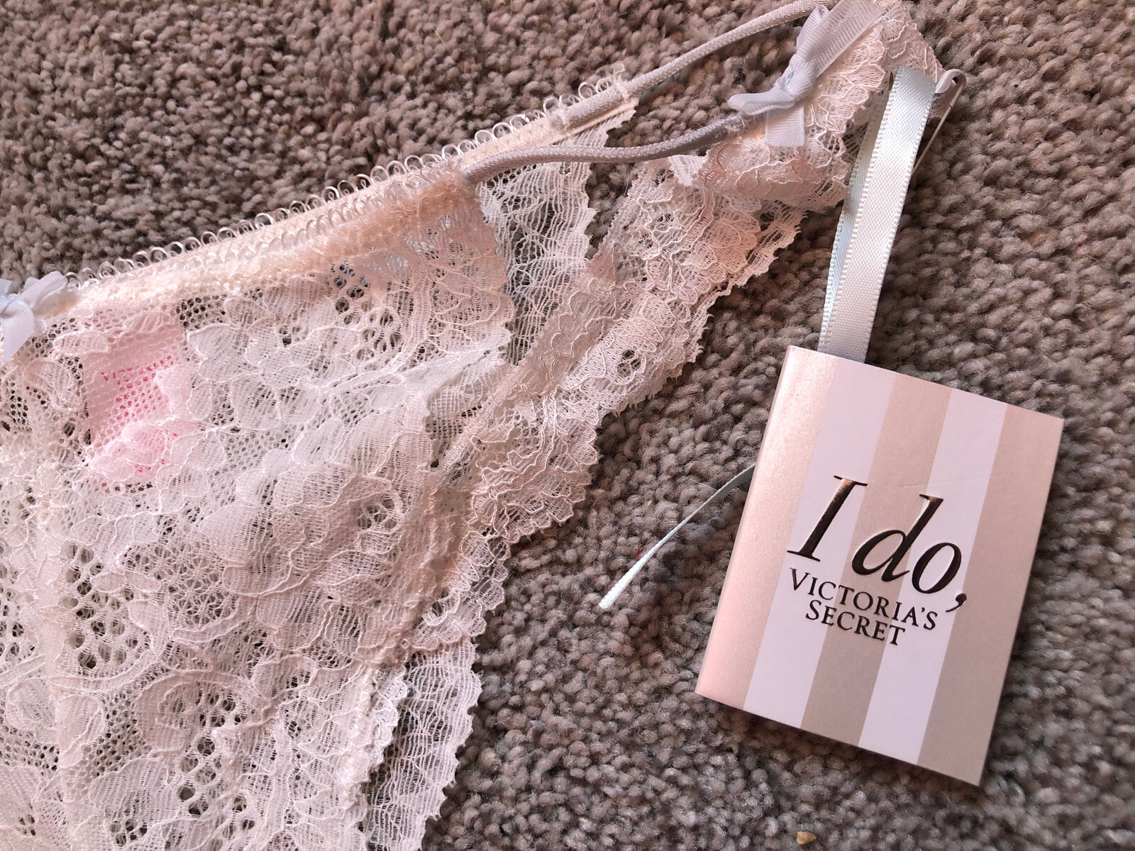 Victoria Secret Cheekini/culotte Bikini Coquine White Bridal Panty Medium NWT