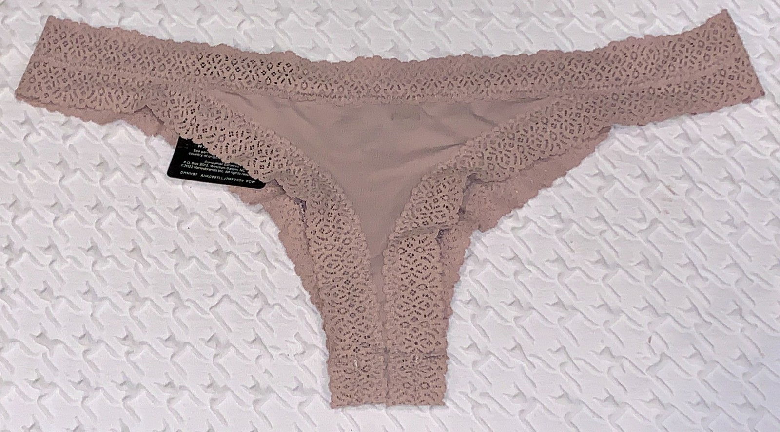 MAIDENFORM M Super Soft Lace Trim V Back Ev Blush Thong Panty Womens S M L XL 2X