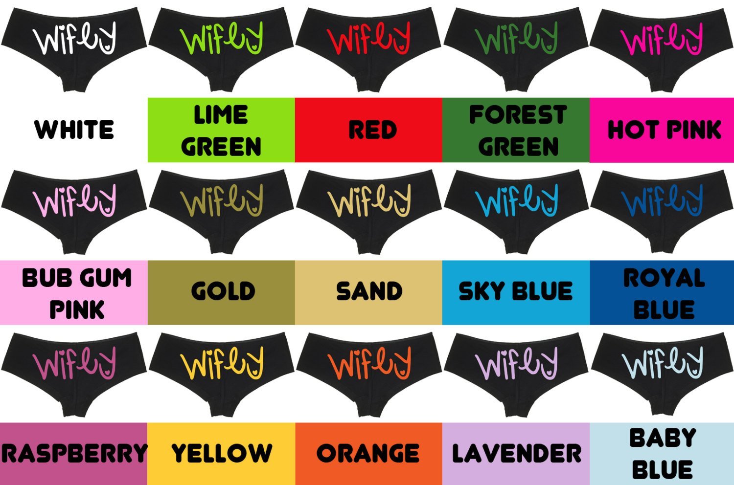 WIFEY wife engagement honeymoon bridal shower bachelorette party gift panties
