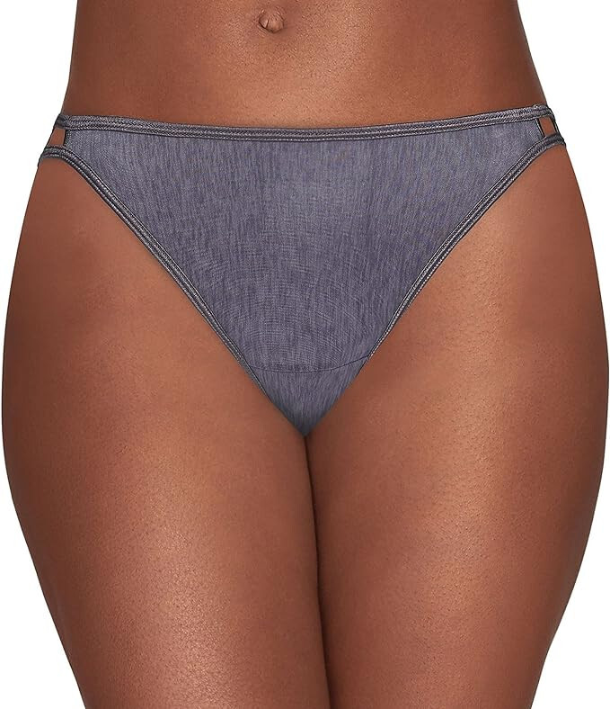 4 pairs VANITY FAIR String Bikini ILLUMINATION 18108 Panty Steel Violet Sz-5 /S