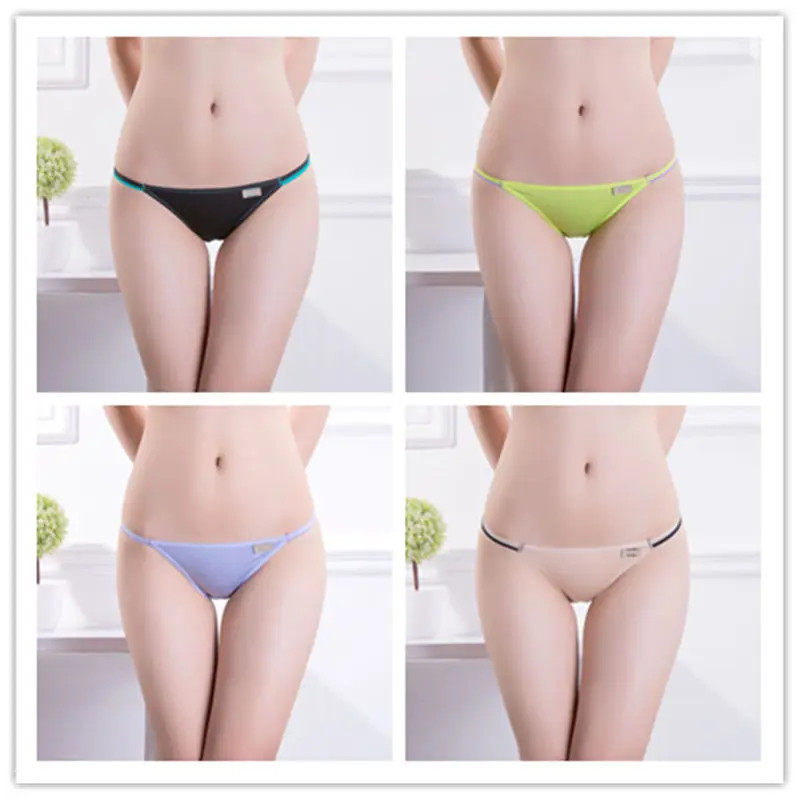 Low Rise Cotton Bikini Panties Women Seamless Soft Stretch Comfort Briefs 4 Pcs