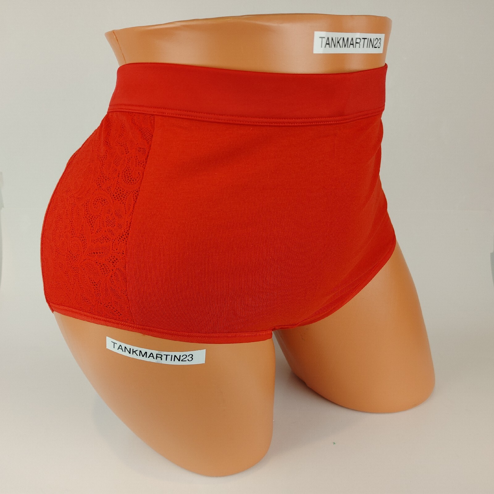 LANE BRYANT CACIQUE PLUS 18/20 COTTON FULL BRIEF PANTY BRIGHT RED W/ LACE SIDES