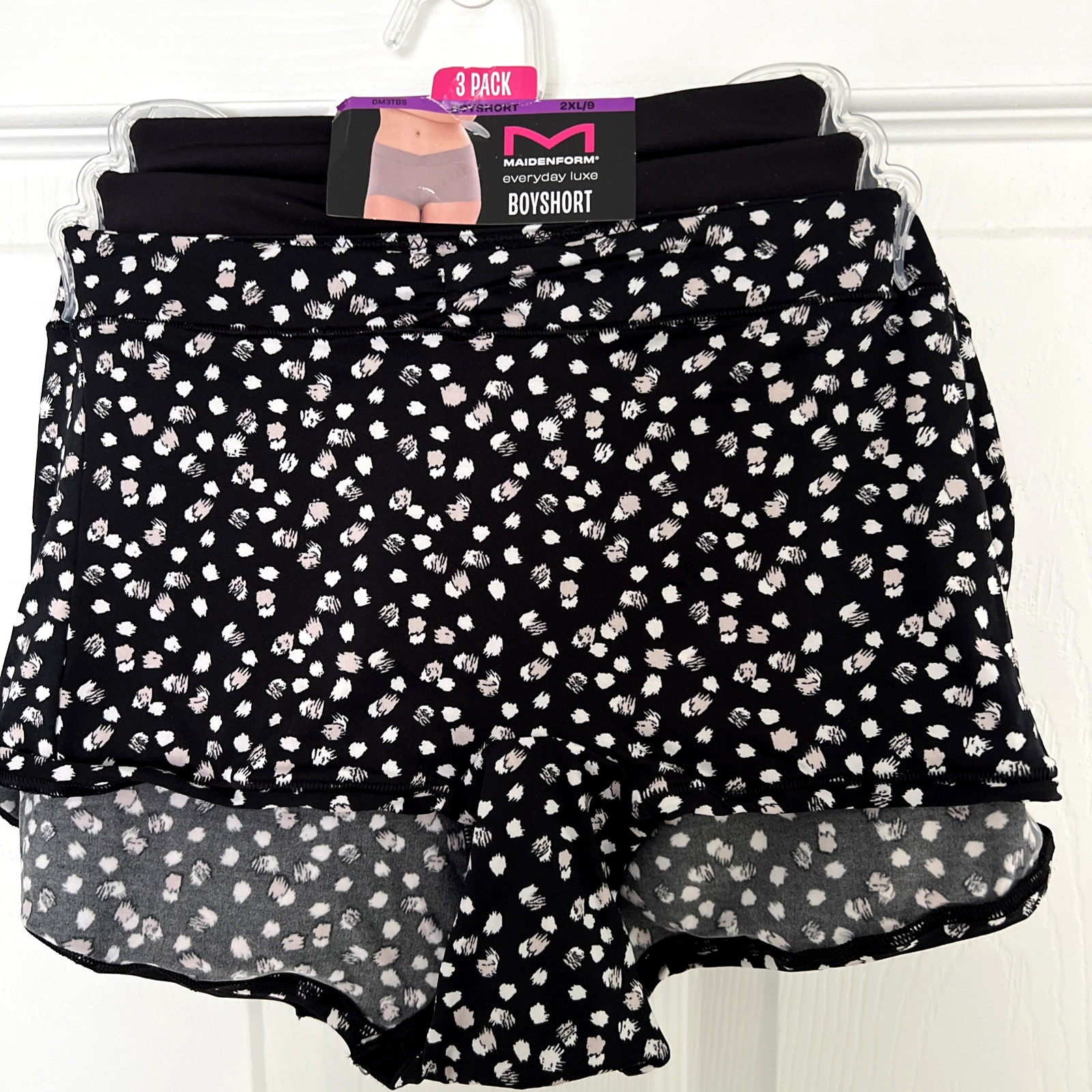 NEW 3 Pack Maidenform Everyday Luxe BoyShorts Panties 2XL/9 Multi-Color DM3TBS
