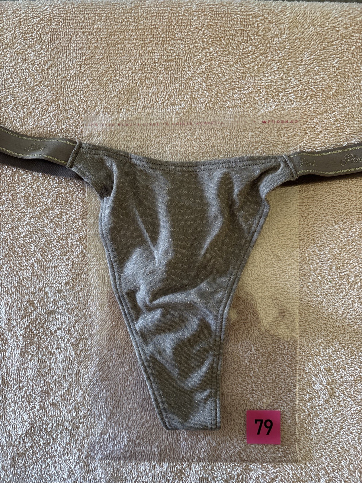 Pink By Victoria’s Secret, Large Coco Sparkle Logo Thong Panties