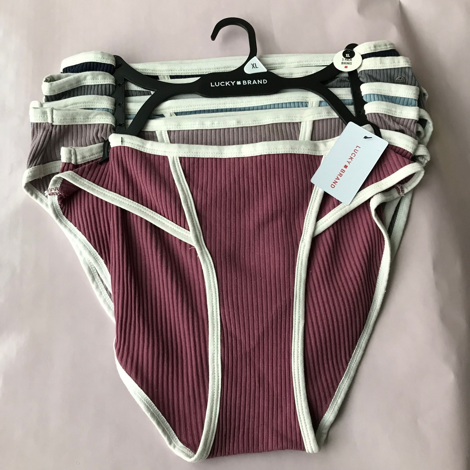 Lucky Brand Women’s Panties Bikini Multi Color 95 % Cotton Sz XL 5 Pack