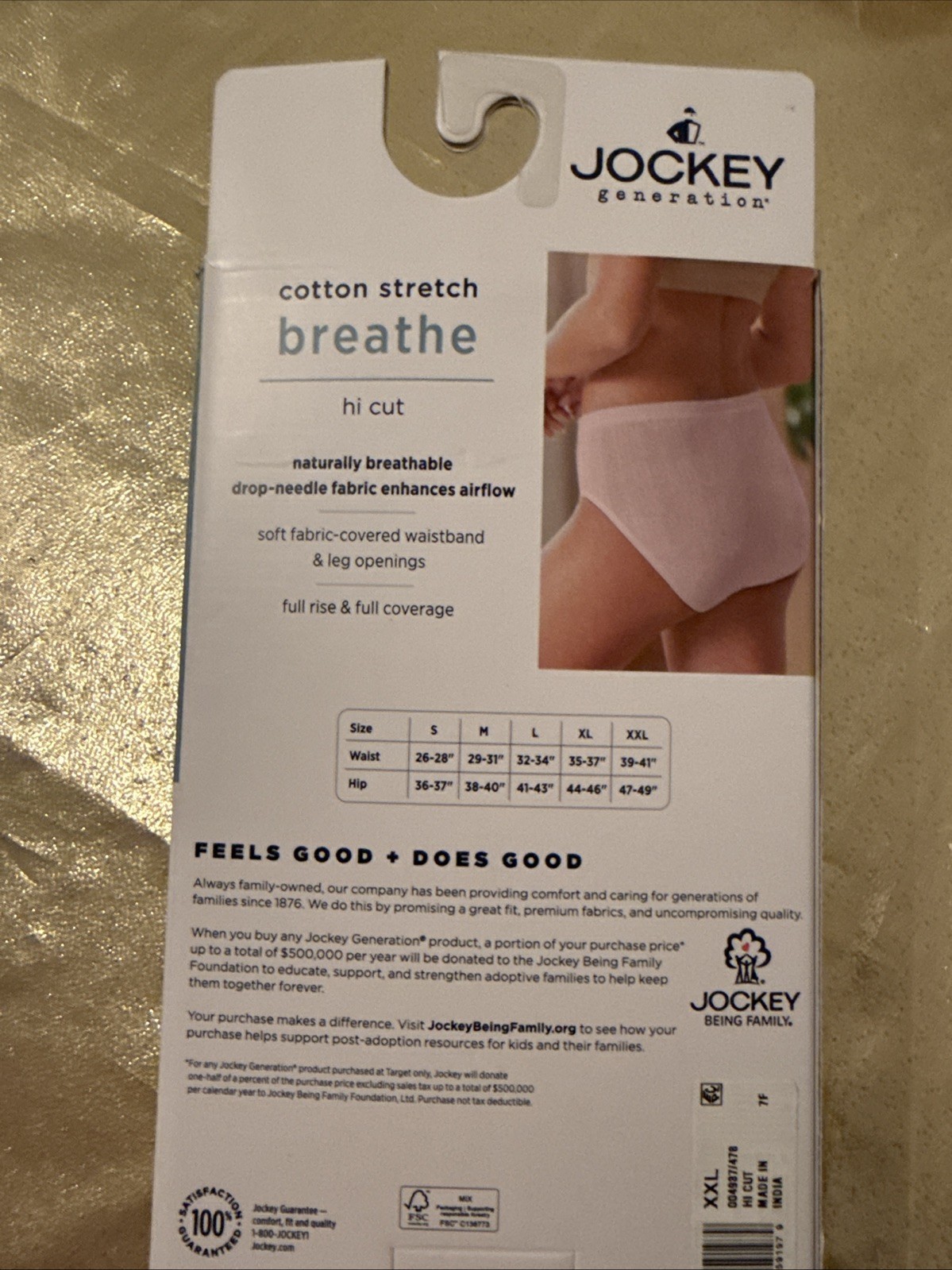 NWT Jockey 4 Pack Soft Cotton Stretch Full Coverage Hi-Cut Panties Size XXL