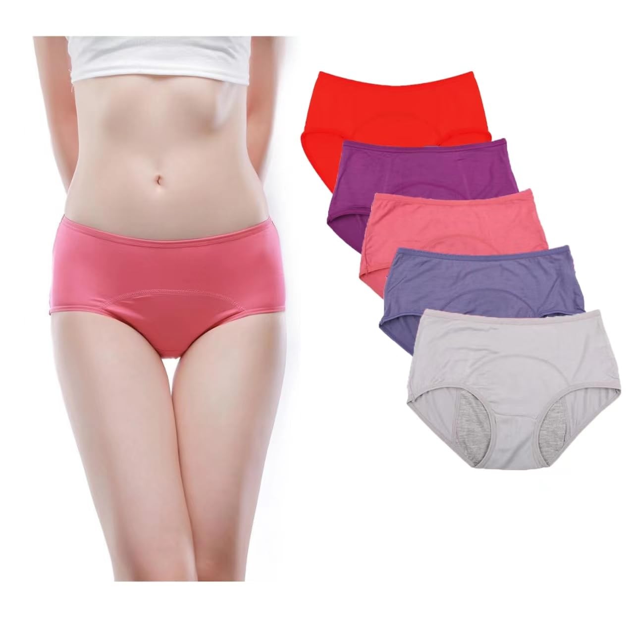 YOYI FASHION Viscose Brief Menstrual Leakproof Panties Multi Pack US Size XXS…