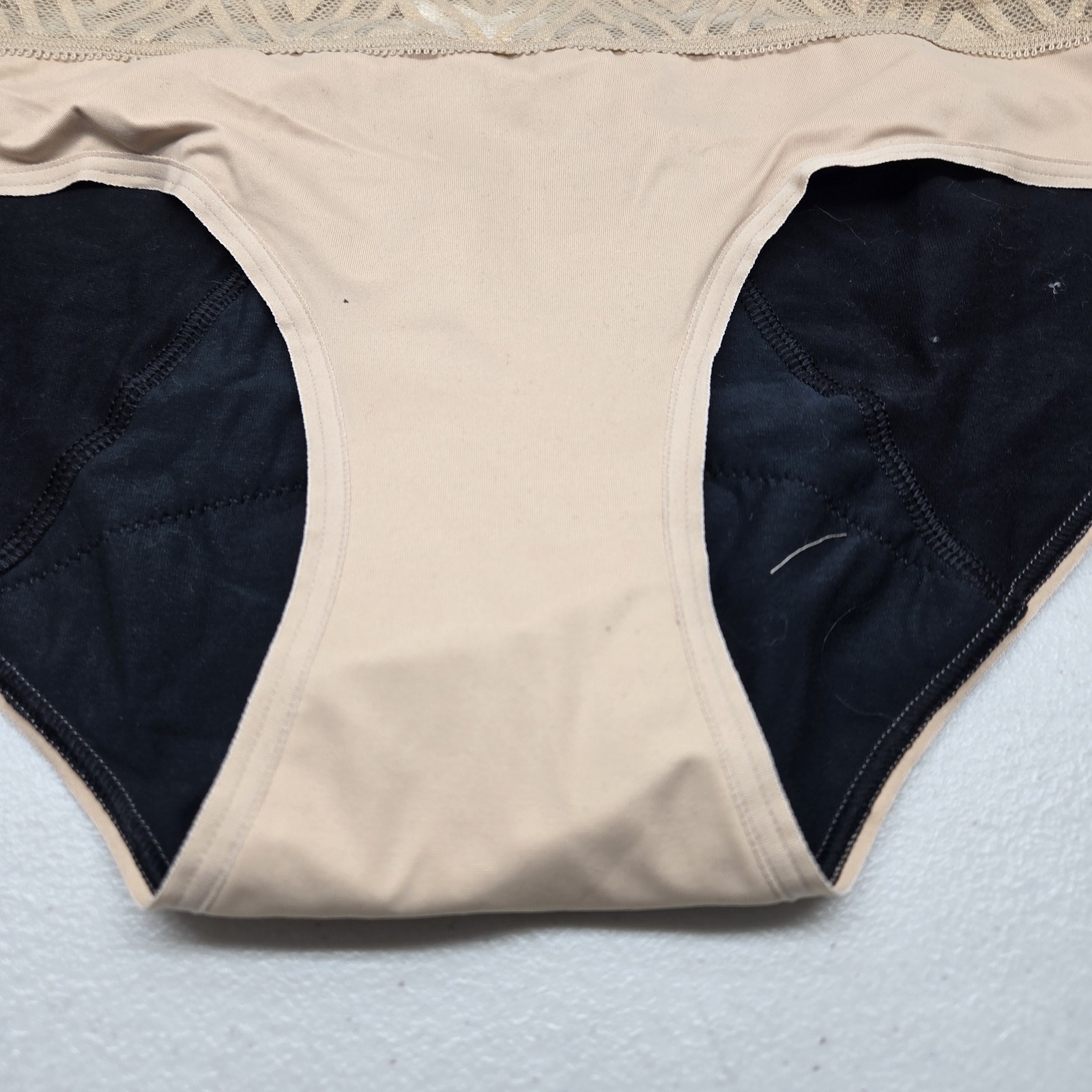 Thinx Women Panties M Beige Geometric Hip Hugger Lace NWT