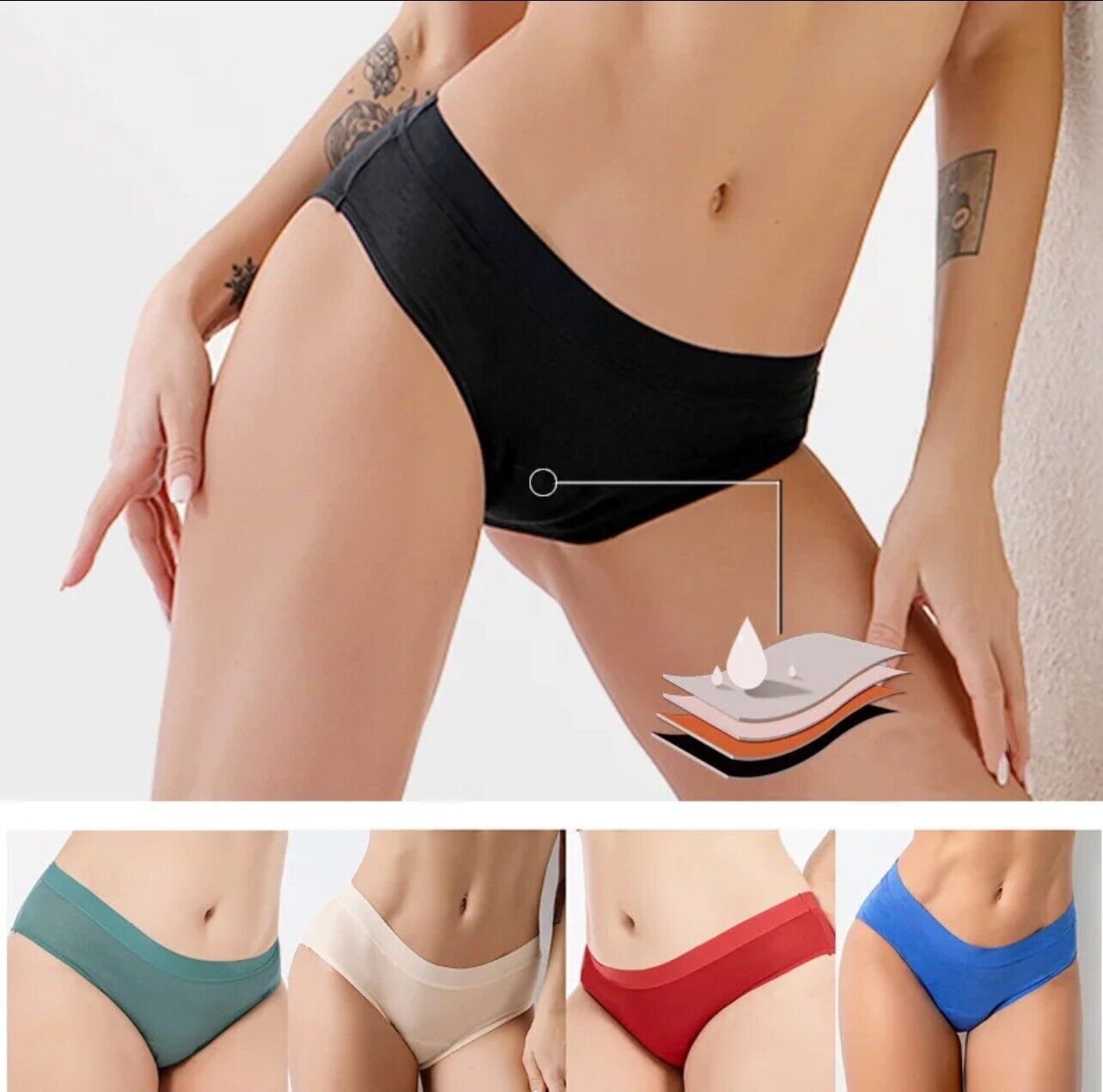 Real Fine Women’s Heavy Flow Leak Proof Underwear Panties Briefs Size 3XL