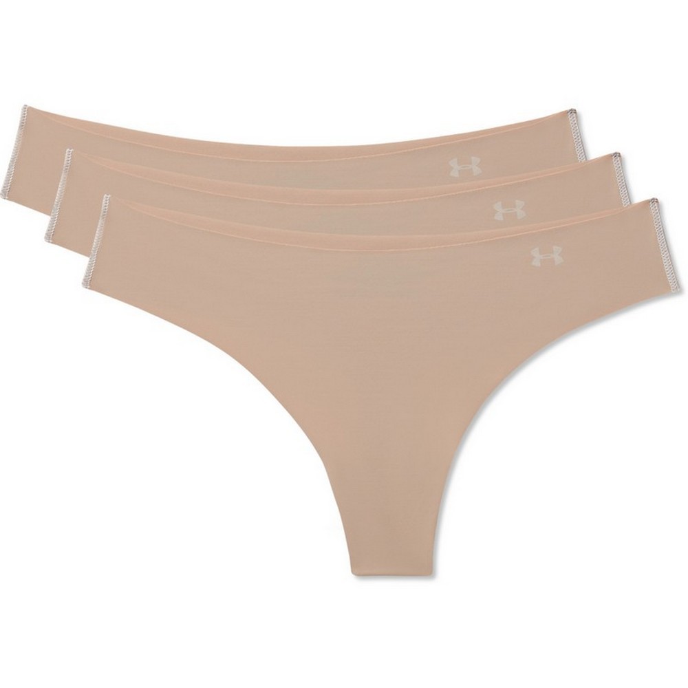 Under Armour 1325615 Women’s UA Pure Stretch Thongs (3-Pack) – Nude – Large