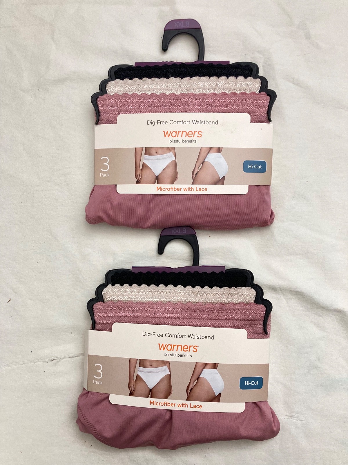 Warners Hi-Cut Comfort Waistband 2XL (20) 3 Pack Lot of 2