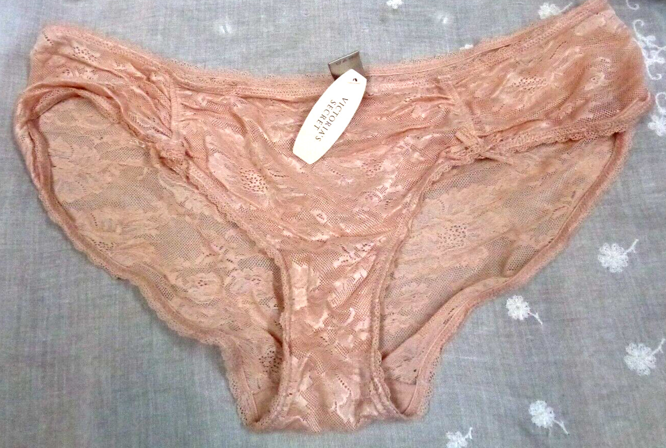 Vtg Women’s VICTORIA’S SECRET Hiphugger Lace Panties RN70817 PINK Z66H6 / L