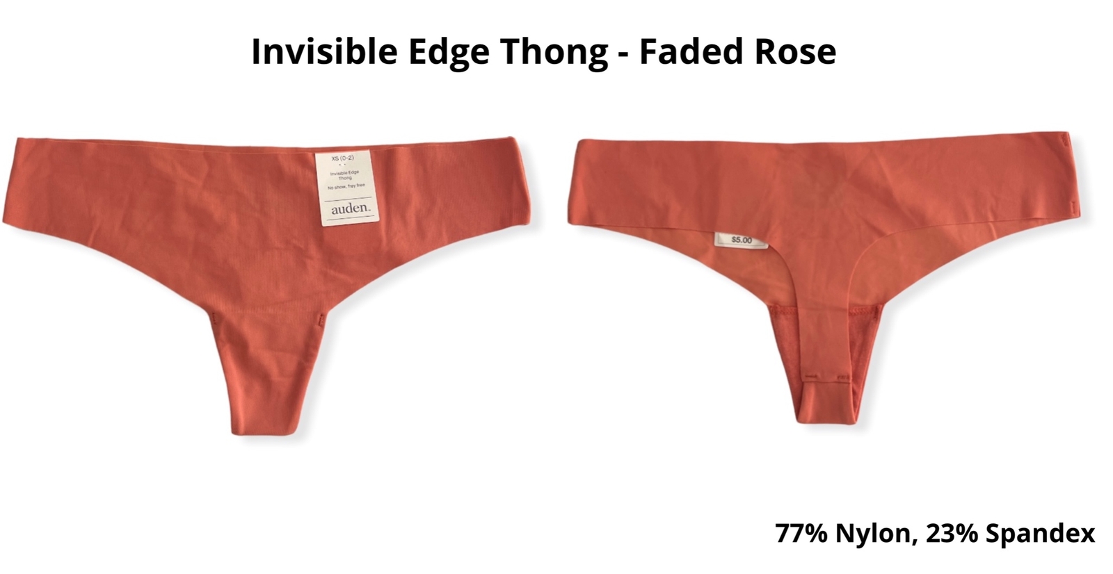 Women’s 5pk Assorted Styles & Colors Underwear – Auden – XS (0-2) – S554