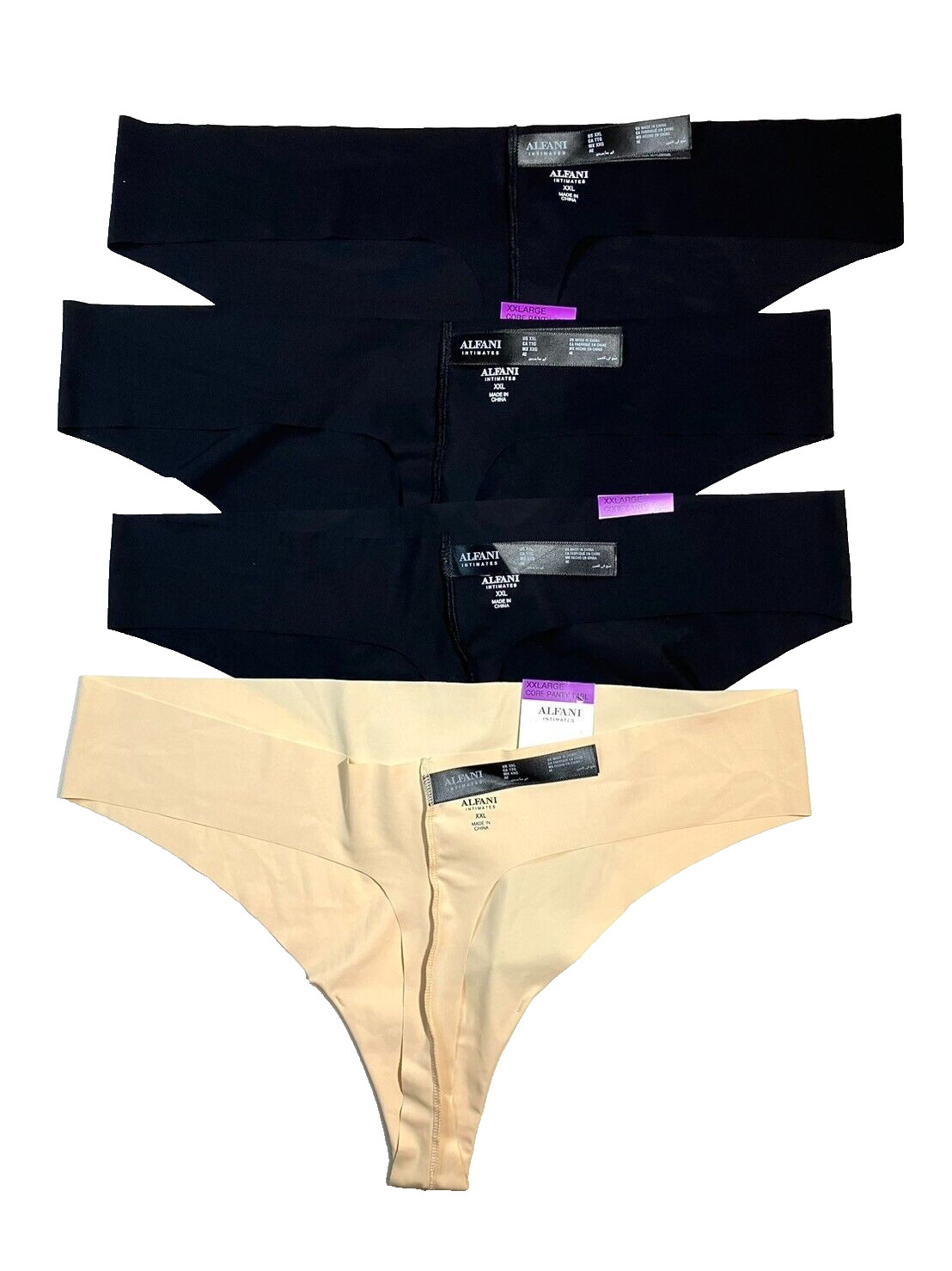 NWT 4-Pack Alfani Woman’s XXL Laser-Cut Thong Stretch Panties Underwear