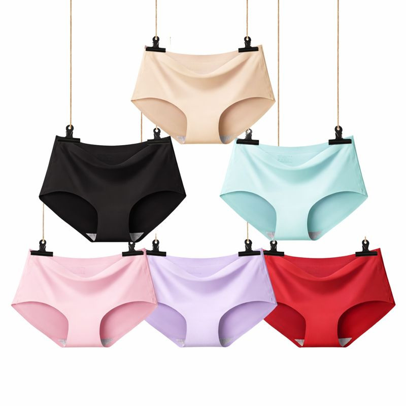 Ladies Panties Ice Silk Seamless Knickers Comfort Underwear Soft Smooth 3/6 Pack