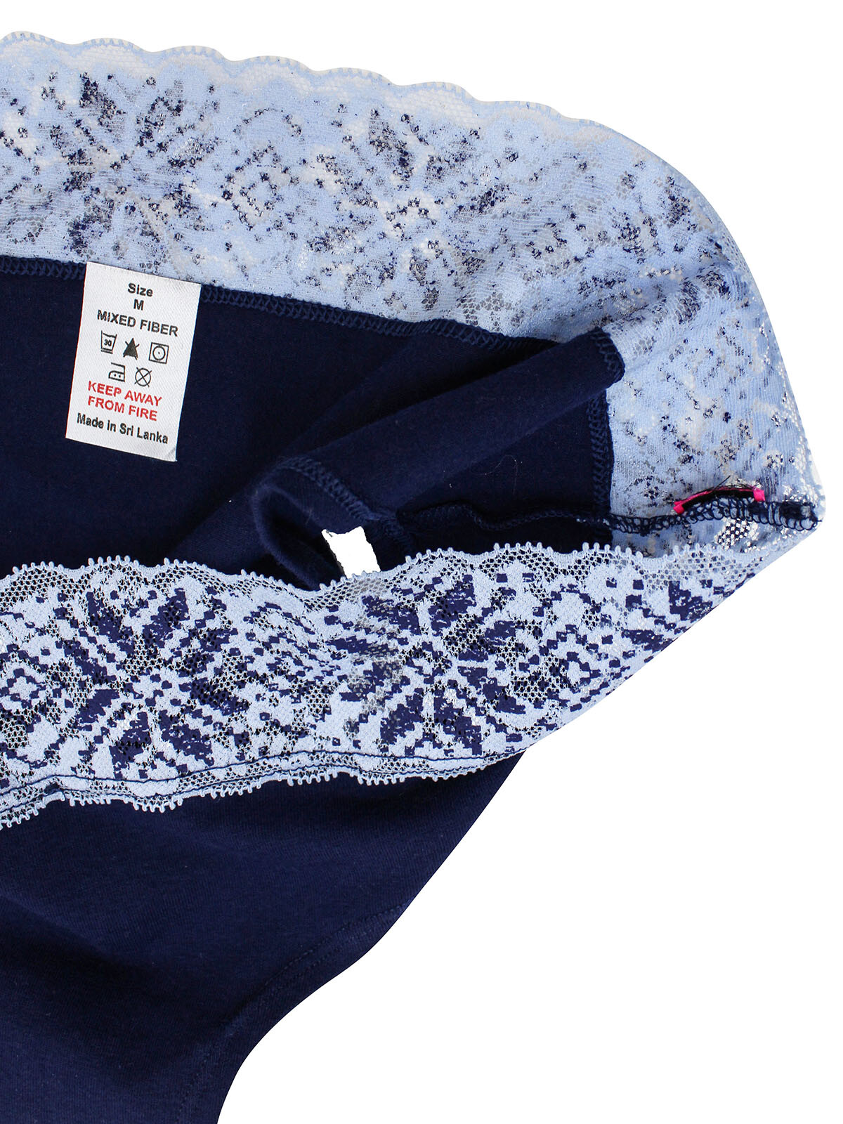 La Senza Navy Contrast Lace Trim Hiphugger Knickers/Briefs – Sizes S to XL
