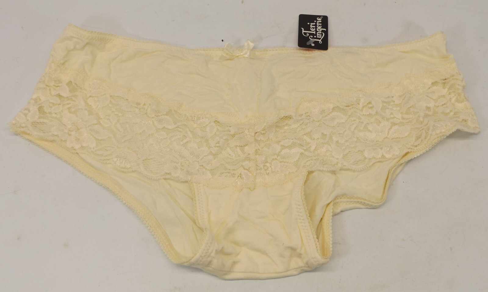 1X Women’s Panty Cream Super Soft – Teri Lingerie nwt Lace Overlay