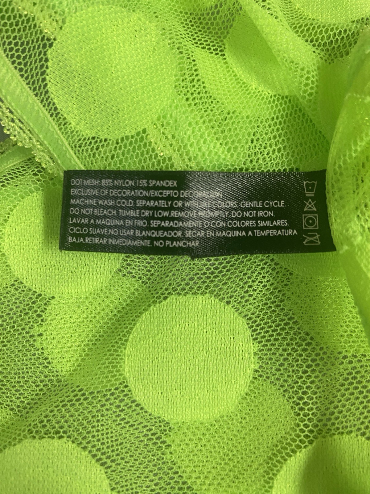 Smart & Sexy Underwear Womens XL/8 Lace Bikini Neon Green Polka Dots NWOT